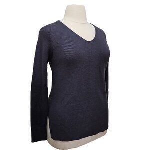 Athleta Hanover V-Neck Sweater Poly/Merino Wool Blend